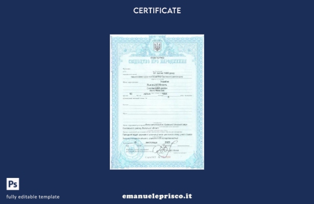 stile verificato Modello di certificato di nascita dell'ufficio del registro d 2